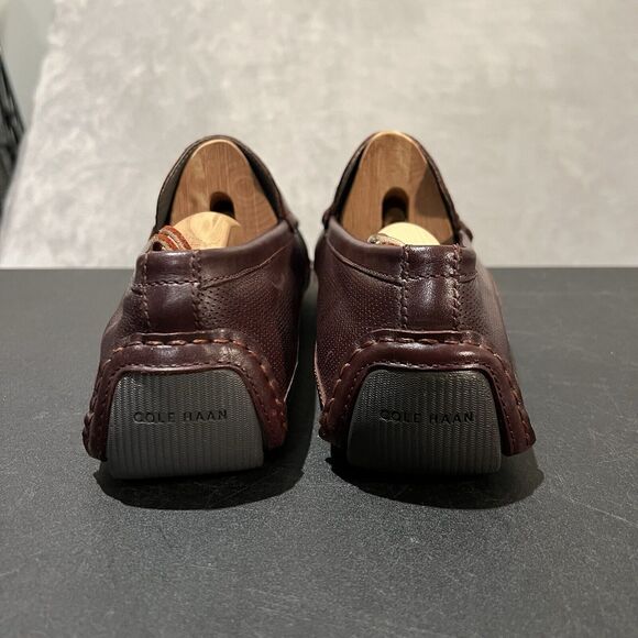 Cole Haan Wyatt Leather Bit Loafers Mens 11 M Brown Perforated Leather Driver - Picture 6 of 11